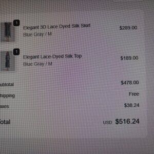 RICH RADIQ 3D LACE DYED SILK SKIRT AND MATCHING LACE DYED SILK TOP